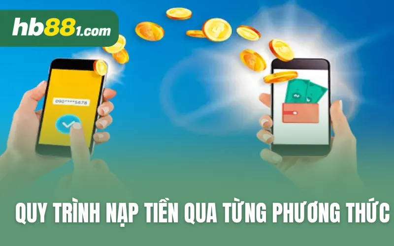 Quy trình nạp tiền qua từng phương thức